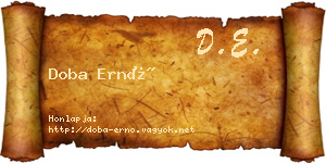 Doba Ernő névjegykártya