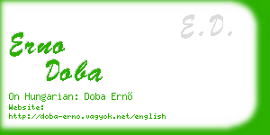erno doba business card